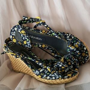 Xhiliration basket weave wedge sandals